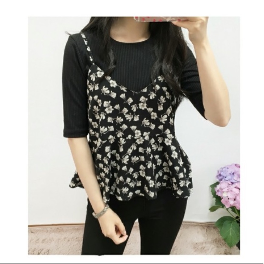 Made in Korea Flower Bustier Top